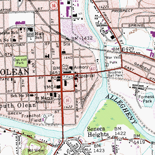 Topographic Map of Saint Stephen's Episcopal Church, NY