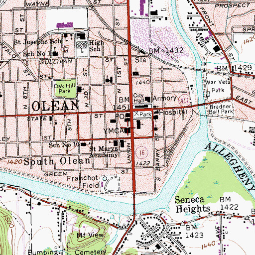 Topographic Map of Congregation B'nai Israel Synagogue, NY