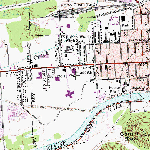Topographic Map of Saint Josephs Manor Home for the Chronically Ill, NY