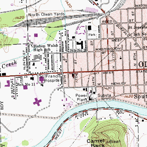 Topographic Map of Showers United Methodist Church, NY