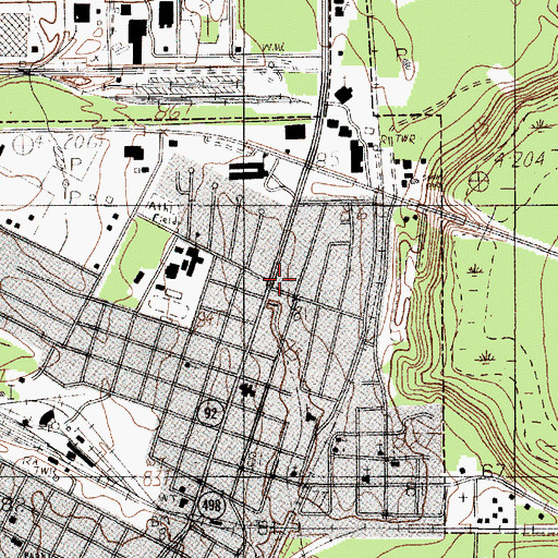 Topographic Map of Silsbee Police Department, TX