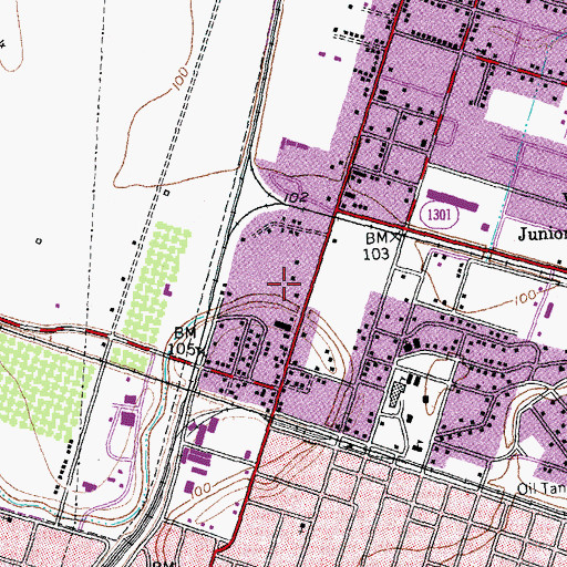 Topographic Map of Wharton Police Department, TX