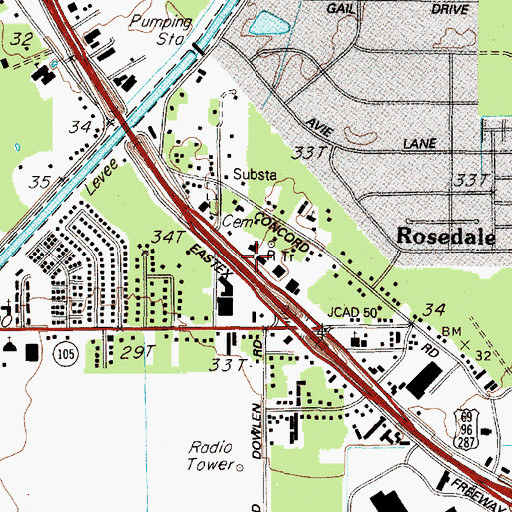 Topographic Map of Texas Highway Patrol Office, TX