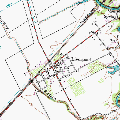 Topographic Map of Liverpool Police Department, TX