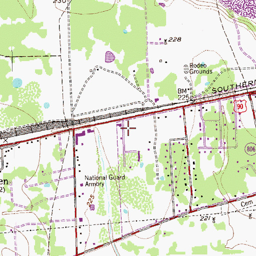Topographic Map of Colorado County Sheriff's Office, TX