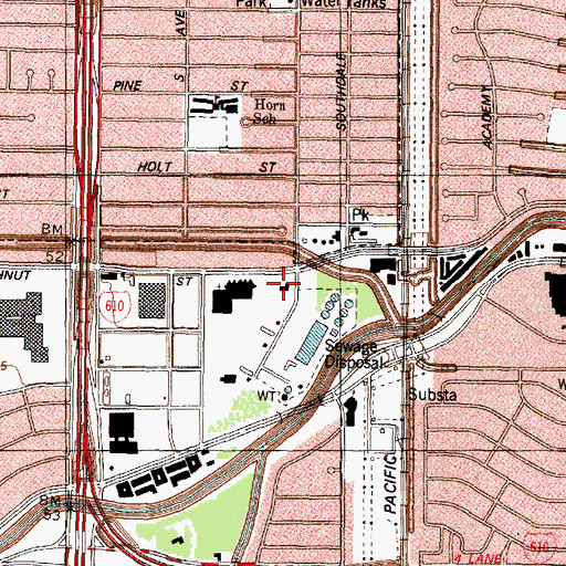 Topographic Map of Houston Police Department Southwest Division, TX