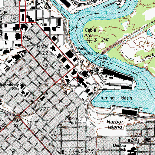 Topographic Map of Jefferson County Sheriff's Office, TX