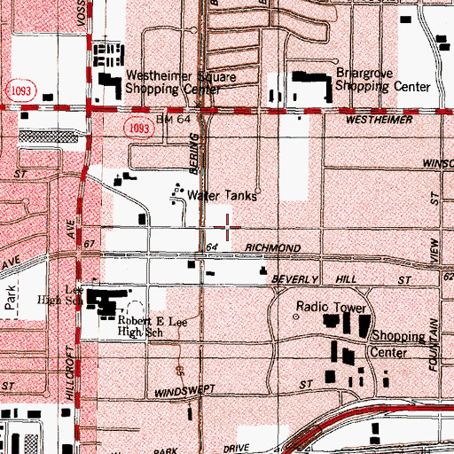 Topographic Map of Houston Police Department - Richmond, TX
