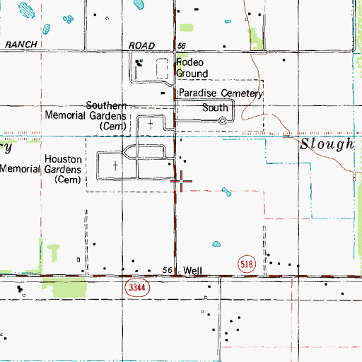 Topographic Map of Pearland Police Department, TX