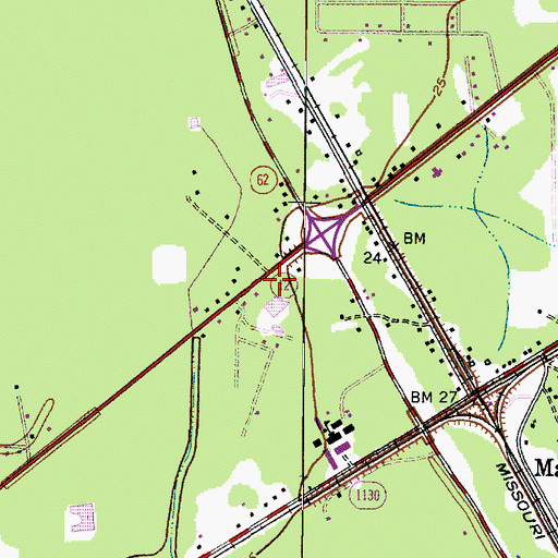 Topographic Map of Orange County Sheriff's Office - Mauriceville, TX