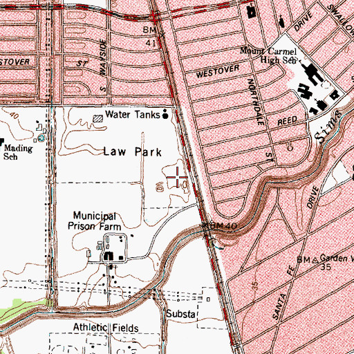 Topographic Map of Houston Police Department - Southeast Division, TX