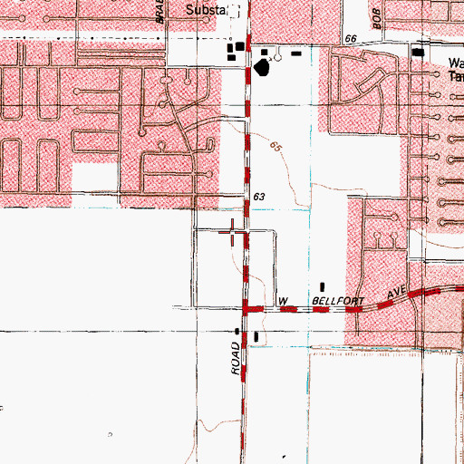 Topographic Map of Houston Police Department - Fondren Patrol, TX