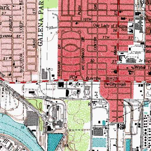 Topographic Map of Galena Park Police Department, TX
