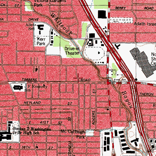 Topographic Map of Houston Police Department - Independence Heights, TX