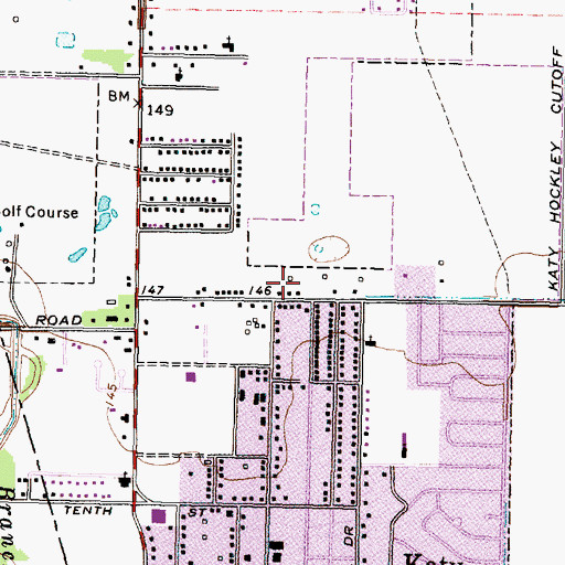 Topographic Map of Katy Police Department, TX