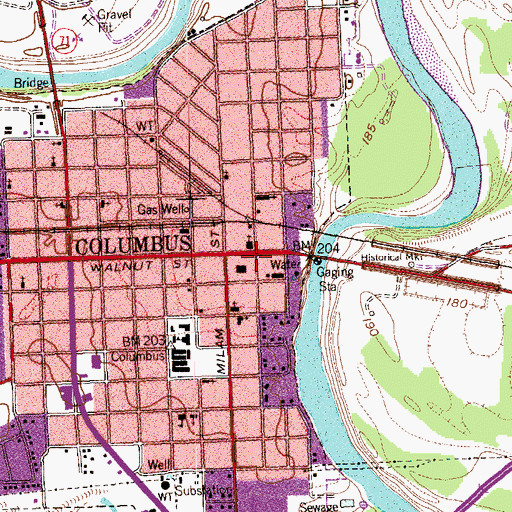 Topographic Map of Colorado County Justice of the Peace, TX