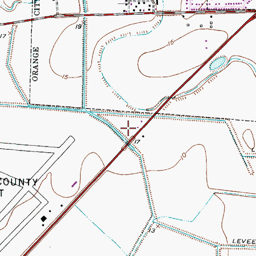 Topographic Map of Orange County Constable's Office Precinct 3, TX