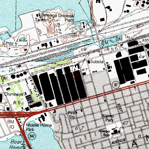 Topographic Map of Galveston Police Department, TX