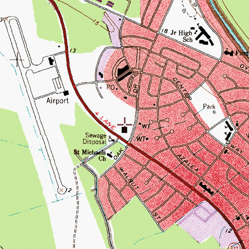 Topographic Map of Lake Jackson Police Department, TX