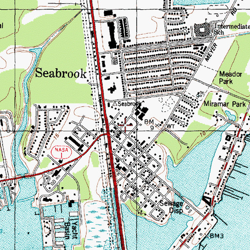 Topographic Map of Seabrook Police Economic Development, TX