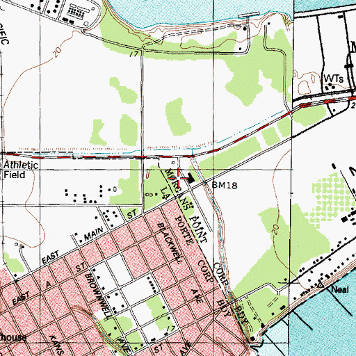 Topographic Map of Morgans Point Police Department, TX
