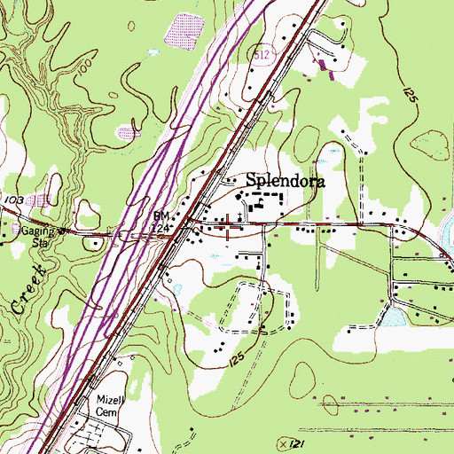 Topographic Map of Splendora Police Department, TX