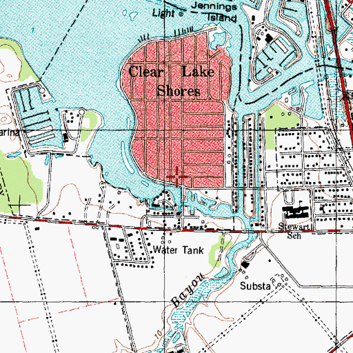 Topographic Map of Clear Lake Shores Police Department, TX
