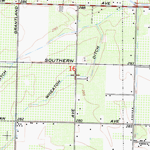 Topographic Map of Wheaton Ditch, CA