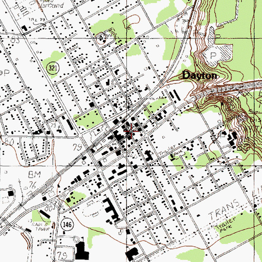 Topographic Map of Dayton Police Department, TX