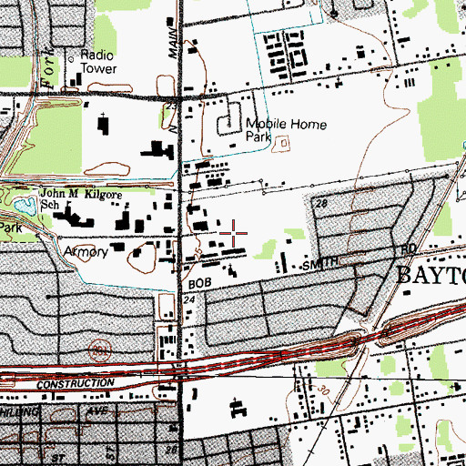 Topographic Map of Baytown Police Department Robert P Merchant Police Training Facility, TX