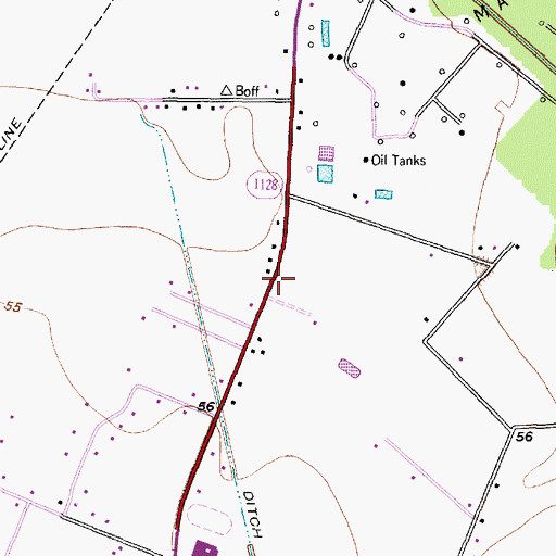 Topographic Map of Manvel Police Department, TX