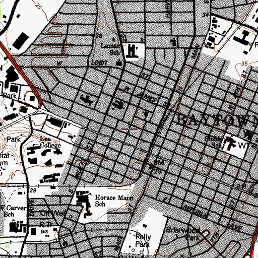 Topographic Map of Baytown Police Department Community Services Bureau, TX