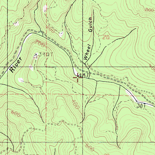 Topographic Map of Wheel Gulch, CA