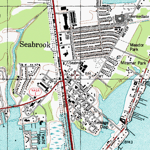 Topographic Map of Seabrook Police Department, TX