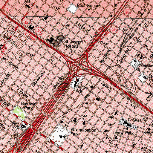 Topographic Map of Houston Police Department - South Central Station, TX