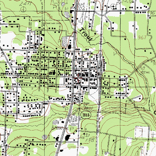Topographic Map of Kirbyville Police Department, TX
