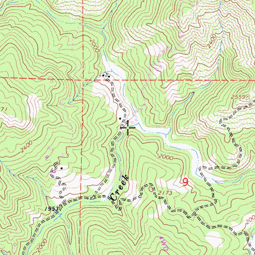 Topographic Map of Wheelbarrow Creek, CA