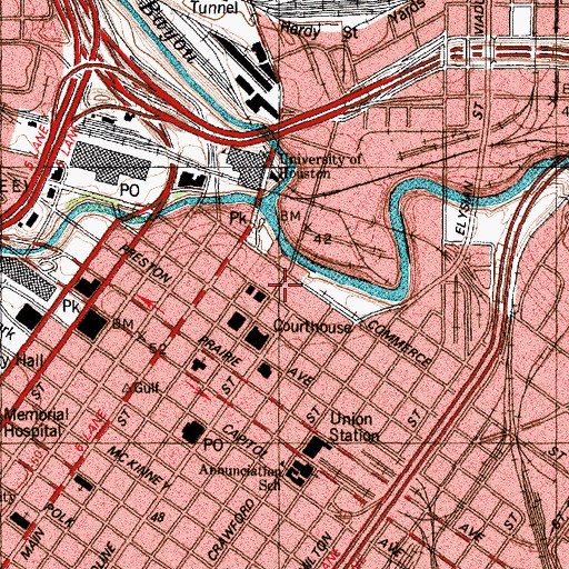 Topographic Map of Harris County Sheriff's Office - Criminal Law Division, TX