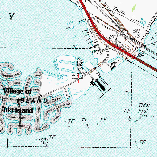 Topographic Map of Tiki Island Police Department, TX