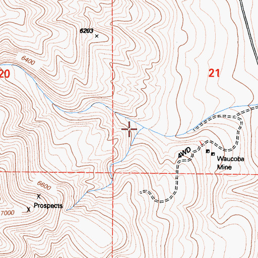 Topographic Map of Wheeler Canyon, CA