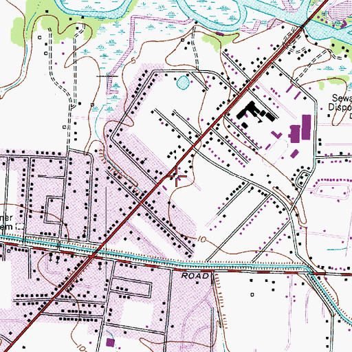 Topographic Map of Bridge City Police Department, TX