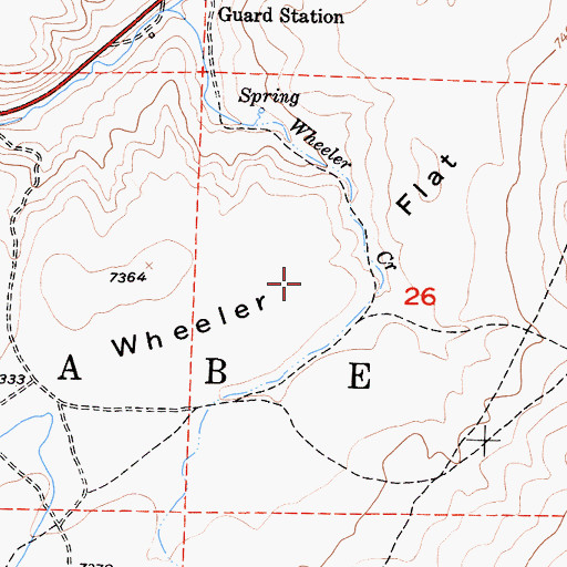 Topographic Map of Wheeler Flat, CA