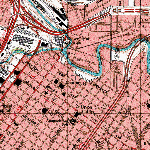 Topographic Map of Harris County Sheriff's Office, TX