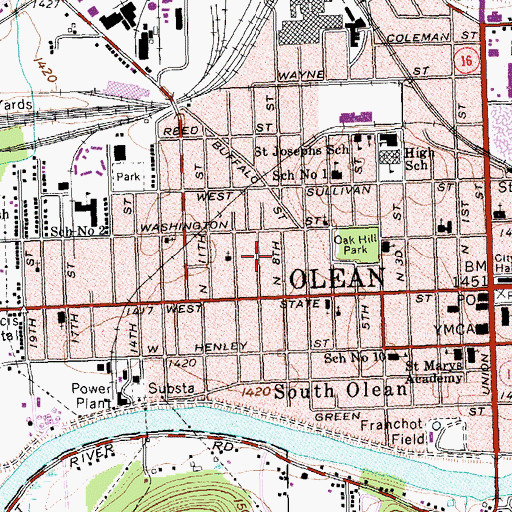 Topographic Map of Trinity United Methodist Church, NY