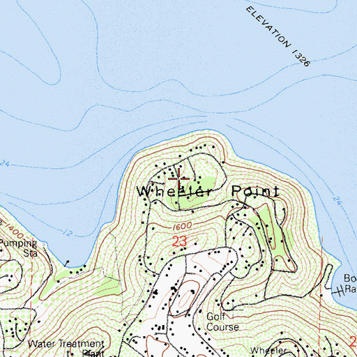 Topographic Map of Wheeler Point, CA