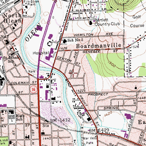 Topographic Map of First Wesleyan Methodist Church, NY
