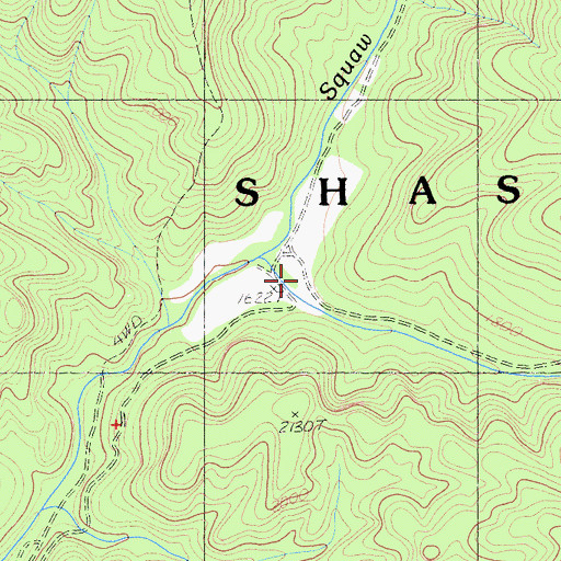 Topographic Map of Wheeler Ranch, CA