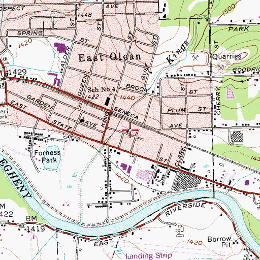 Topographic Map of Calvary Baptist Church, NY