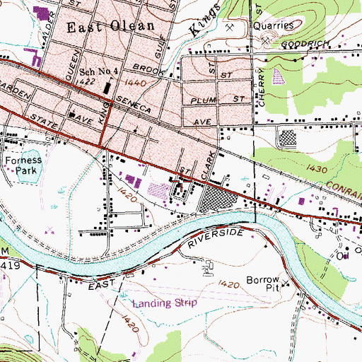 Topographic Map of Church of the Nazarene, NY