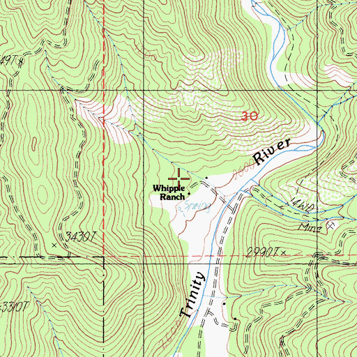 Topographic Map of Whipple Ranch, CA